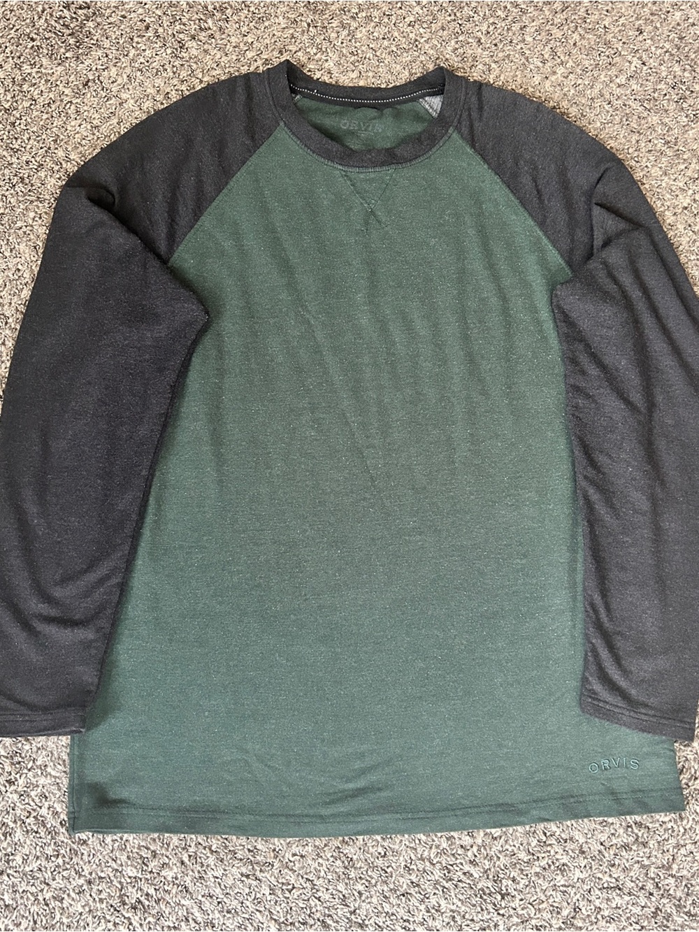Orvis Forest Green & Charcoal Long-Sleeve Tee
